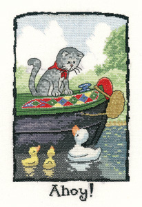 Cross stitch canal scene - Ahoy by Peter Underhill
