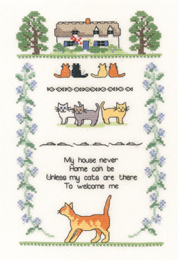 Cross stitch cat sampler