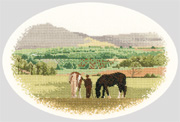 Green Pastures counted cross stitch