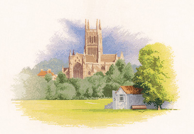 Worcester Cathedral counted cross stitch