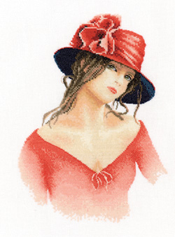 Claire, an Elegant lady in counted cross stitch by John Clayton
