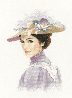 Rebecca, an Elegant lady in counted cross stitch by John Clayton