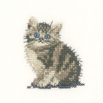 Cross stitch tabby kitten
