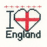 I Love England cross stitch kit