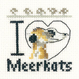 A small cross stitch meerkat kit - I Love Meerkats!
