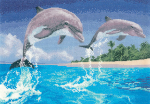 Cross stitch dolphins by John Clayton