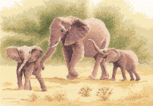 Cross stitch elephants by John Clayton
