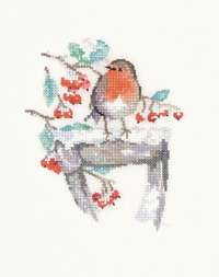 Counted cross stitch robin by Sue Hill