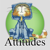 Attitudes - Counted cross stitch cats by Peter Underhill