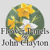 Cross stitch flower panels by John Clayton