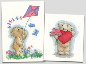 Heritage Crafts - New Toffee Bear cross stitch kits