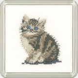 Cross stitch tabby kitten