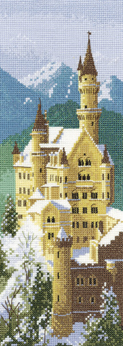 Neuschwanstein Castle in cross stitch