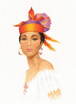 Dominique, an Elegant lady in counted cross stitch by John Clayton