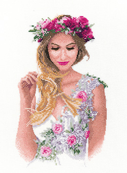 Emily, an elegant lady in counted cross stitch by John Clayton