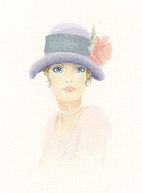 Jayne, an Elegant lady in counted cross stitch by John Clayton