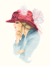 Olivia, an Elegant lady in counted cross stitch by John Clayton