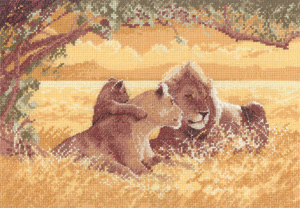 Cross stitch lions by John Clayton