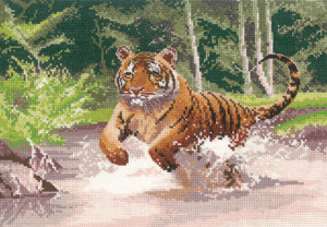 Cross stitch tiger by John Clayton