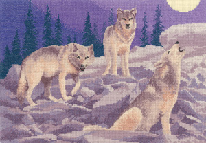 Cross stitch wolves by John Clayton