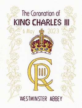 King Charles Coronation Cross Stitch Sampler