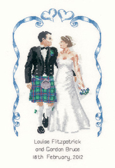 Scottish wedding cross stitch kit by Peter Underhill