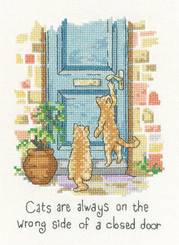 The Wrong Side cats cross stitch