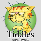Tiddles the cat cross stitch charts