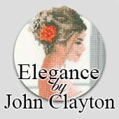 Elegant ladies and gentlemen in cross stitch by John Clayton