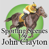 Cross stitch sporting scenes by John Clayton