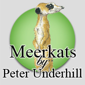Cross stitch meerkats by Peter Underhill